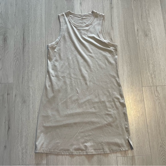Lululemon Classic-Fit Cotton-Blend Dress - Raw Linen Beige Tank Mini Dress - Picture 6 of 7